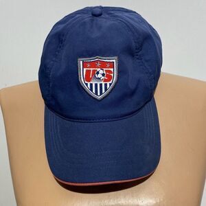Vintage Nike Men's Navy Blue USA Soccer 5 Panel Strap Back Cap One Size